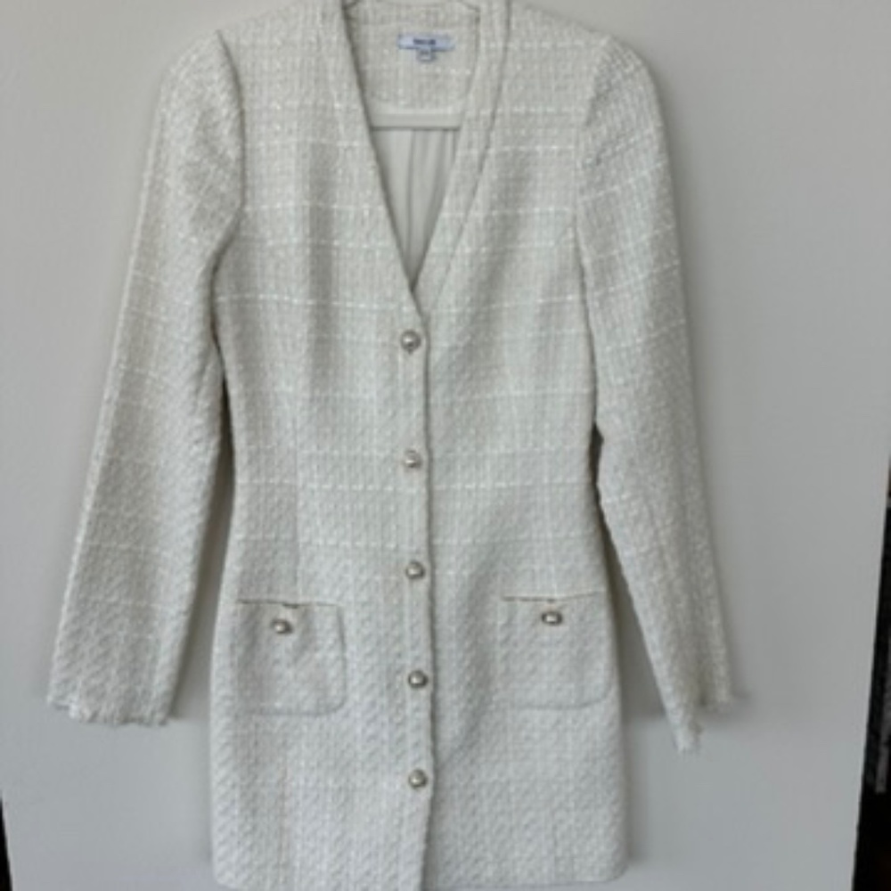 Sau Lee Embellished Blazer Style Dress with Gold Buttons -6
